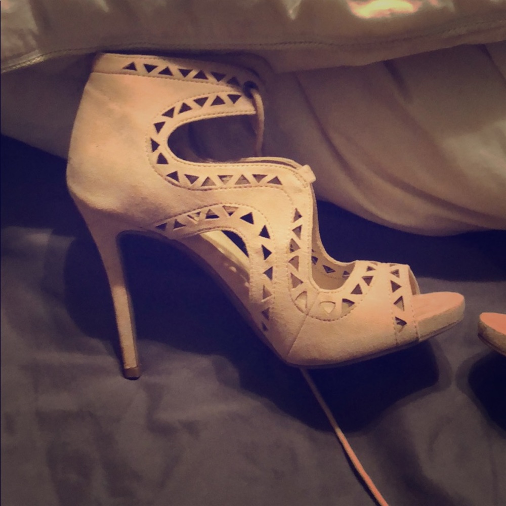 Cream high heels
